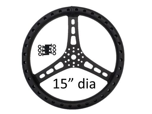 [MAVST-0002BLK] Sim Racing Steering Wheel, 15 in, Flat - MAVST-0002BLK